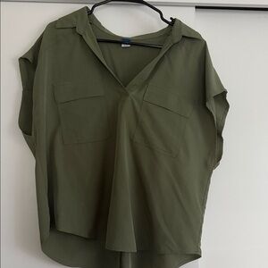 Old Navy Olive V-Neck Utility Tunic